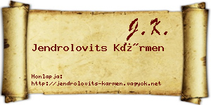 Jendrolovits Kármen névjegykártya